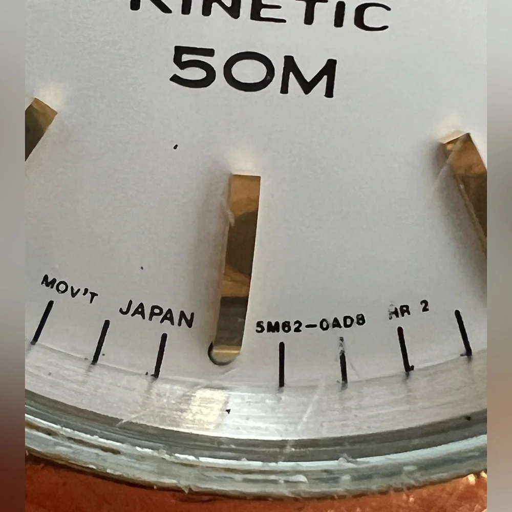 Seiko Kinetic Automatic Men’s Watch Two-Tone Bracelet Case White Dial Date